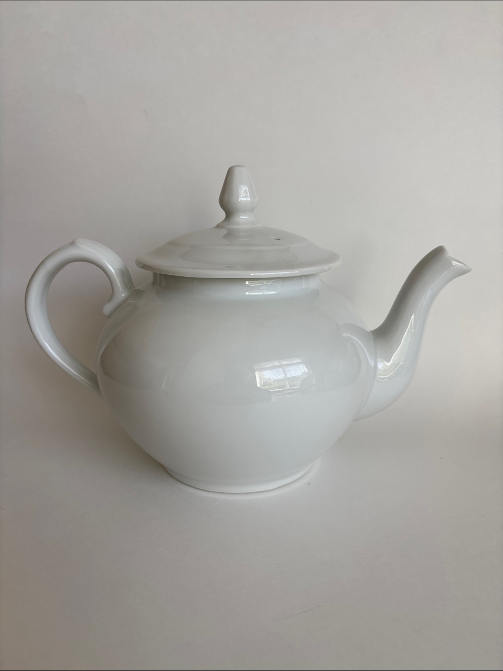 Vintage Apilco Made In France White Porcelain Teapot